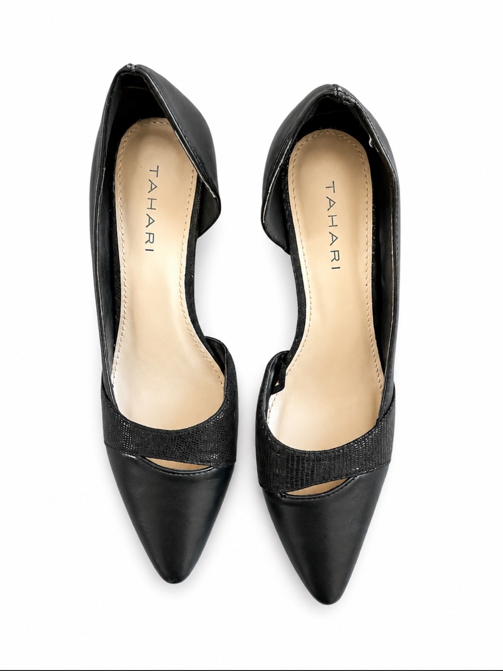 Tahari Emmalee Black Pointed Toe D’Orsay Pumps Size 6